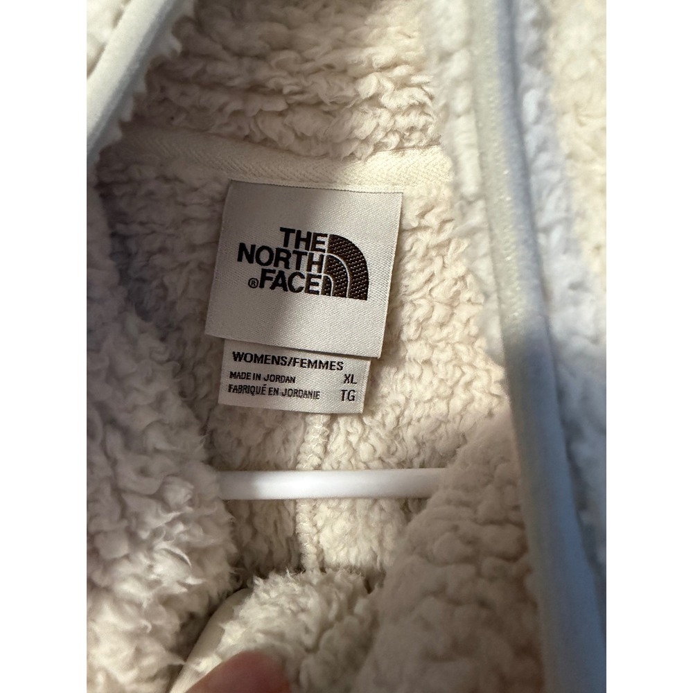 The North Face Fleece Vest Womens XL Cream Sherpa Zip‎ Up - Picture 2 of 8
